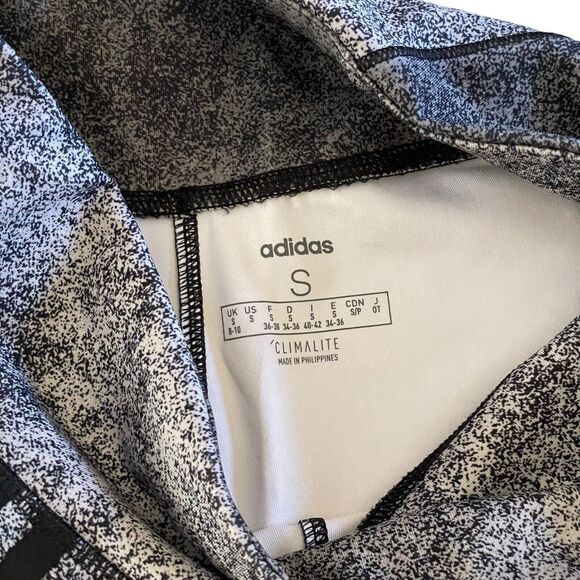 Adidas‎ Climalite Athletic Stripe High Waist Legging Size SMALL Gray And Black - Picture 3 of 5